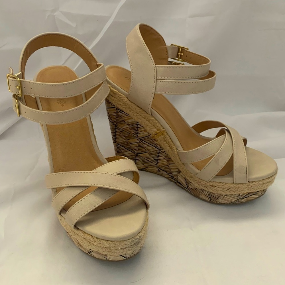 Charlotte Russe Taupe Platform Wedge